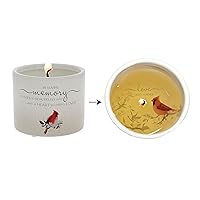 Pavilion - in Loving Memory - 8 oz 100% Soy Wax Candle Single Wick Candle - Jasmine Tranquility Scented - Wax Reveal Suprise Message Remembrance Memorial Funeral Gift Bereavement Grief Cardinal