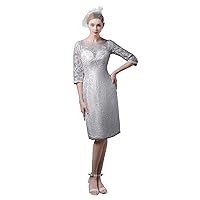 Newdeve Women's Mother of The Bride Dresses with Lace Jacket Short for Wedding
