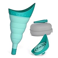 TRIPTIPS Pee Conch Foldable Female Urinal Device Portable Urinal for Women Pee Funnel for Women Travel, She Pee Cup for Women Stand to Pee Womens Urinal Funnel with Tube Case (A-Blue)