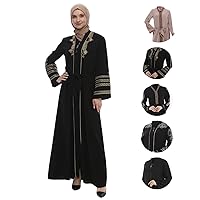 Marwa Fashion Abaya Dress for Women |Embroidered Forsan Silk Dubai Outfits for Women | Lightweight Zipper Floor Muslim Dress