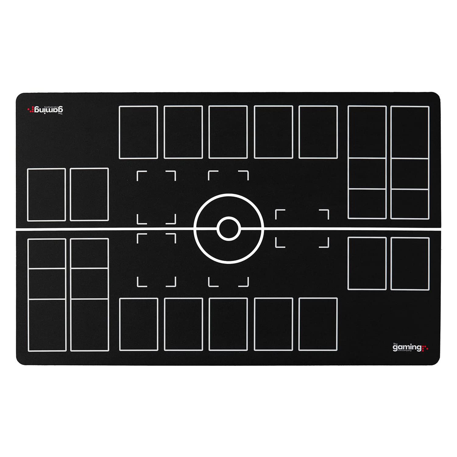 GMC Classic 2 Player Black & White Gaming Mat Compatible for Pokemon Trading Card Game Stadium Board Playmat for Compatible Pokemon Trainers - Waterproof Card Gaming Mat