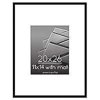 Americanflat 20x26 Picture Frame in Black - Use as 11x14 Picture Frame with Mat or 20x26 Frame Without Mat - Thin Border Photo Frame with Plexiglass Cover - Vertical or Horizontal Wall Display