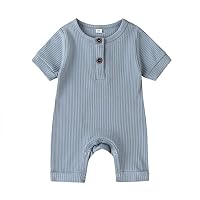 CIYCUIT Newborn Baby Boy Girl Romper Clothes Infant Solid Ribbed Onesie Bodysuit Jumpsuit Outfits