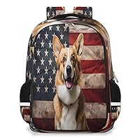 Small Backpack for Women, Cute Puppy Travel Backpack Multi Compartment Carry On Backpack Flag Waterproof Backpack Cute Book Bags With Chest Strap for Women Men
