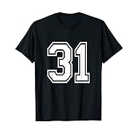 Number 31 Varsity Sports Team Jersey 31st Birthday 31 Years T-Shirt