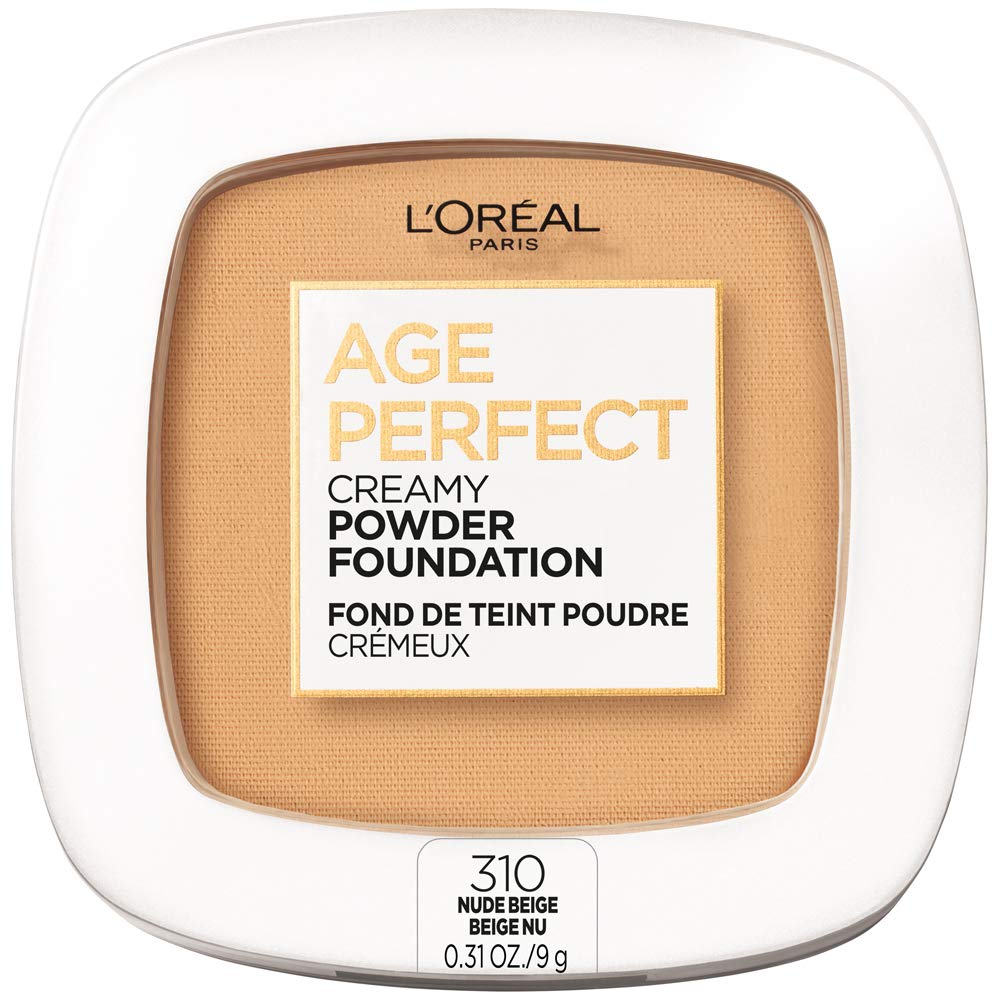 L'Oréal Paris Age Perfect Creamy Powder Foundation Compact, 310 Nude Beige, 0.31 Ounce