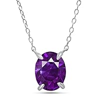 Nicole Miller Fine Jewelry - Sterling Silver with 10x8mm Oval Cut Gemstone Necklace, 18