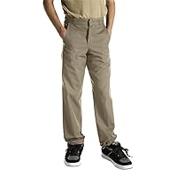 Dickies Little Boys' Uniform Flex Waist Flat Front Pant, Khaki, 4