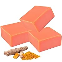 Turmeric Soap 3PCS for All Skin Types Natural Soap Moisturizing Deep Clean Ginger Gently Soap for Kids Adults Tumeric Soaps