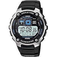 AE-2000W-1AVCF Men's AE2000W-1AV Silver-Tone and Black Multi-Functional Digital Sport Watch
