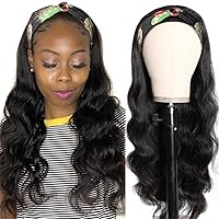 Body Wave Human Hair Headband Wig Wavy Glueless Wigs for Women, 20