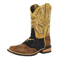 Texas Legacy Mens Honey Brown Western Leather Cowboy Boots Longhorn Bull Square 8 E US