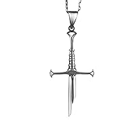 KAMBO 925 Sterling Silver Men's Pendant - Narsil Broken Sword Necklace