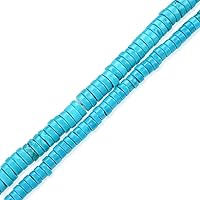 1 Strand Adabele Natural Stabilized Blue Turquoise Heishi Tube Rondelle Gemstone 8mm Loose Stone Beads (120-130pcs) for Jewelry Craft Making GR-C8