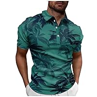 Mens Shirt,Summer Plus Size Polo Shirt Short Sleeve Button Tees Casual Trendy Outdoor Top Blouse T Shirt