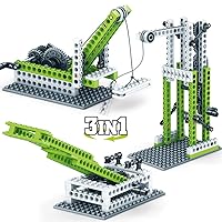 STEM Mechanics Gears Construction Kit, Motion Essential Set, Crane Engineering Science Education Building Kit 83PCS