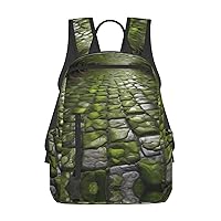 Moss Stone Pavement print Lightweight Laptop Backpack Travel Daypack Bookbag for Women Men for Travel Work