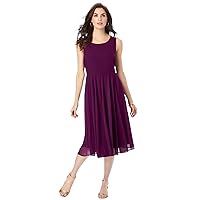 Roaman's Women's Plus Size Georgette Fit-and-Flare Dress