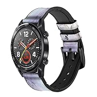 CA0155 White Horse Unicorn Leather Smart Watch Band Strap for Wristwatch Smartwatch Smart Watch Size (18mm)