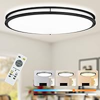 DLLT 65W Dimmable LED Flush Mount Ceiling Light with Remote, 32