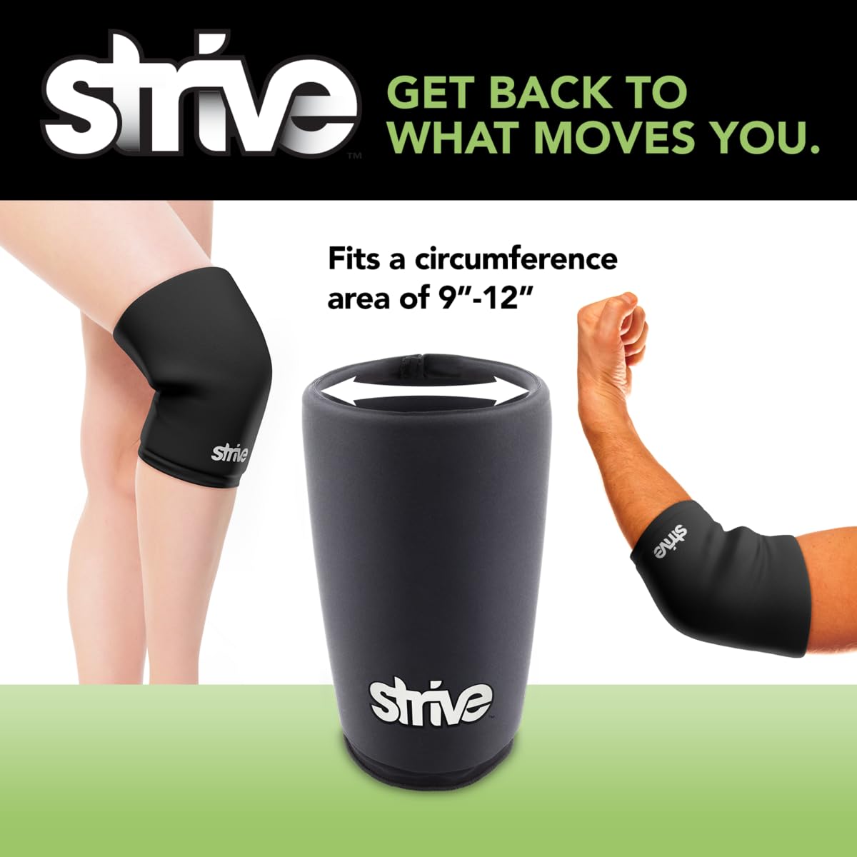 Strive Hot & Cold Therapy Flexible Ice Pack Compression Sleeve Reusable Gel Pack for Injury Cold Wrap for Knee Calf Elbow