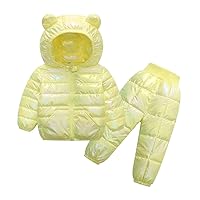 Thick Bubble Coat Kids And Boys Winter Cartoon Windproof Coat Hooded Warm Outwear Jacket Set Little Girl Coats