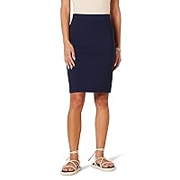 Amazon Essentials Women's Ponte Pull-On Above The Knee Fitted Pencil Skirt