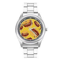 Tasty Beef Hamburger Fashion Classic Wrist Watches for Men Casual Business Dress Watch Gifts