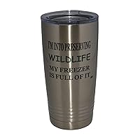 Rogue River Tactical Funny Hunting 20 Oz. Travel Tumbler Mug Cup w/Lid Vacuum Insulated Hot or Cold Preserving Wildlife Hunter Gift