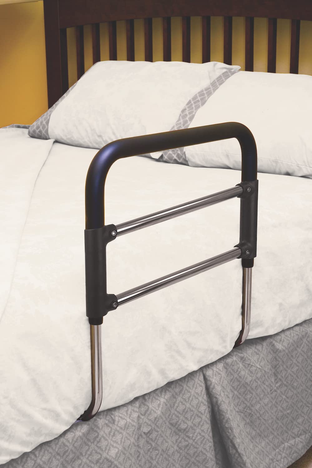 Essential Medical Supply Height Adjustable Hand Bed Rail with Attached Securing Strap for Greater Stability