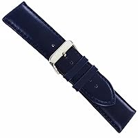 26mm deBeer Navy Blue Genuine Smooth Leather Chrono Padded Mens Watch Band Reg