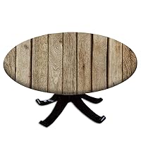 Wood Round Table Cloth, Wood Panel Style Texture, Suitable for Restaurant Kitchen Parties, Fit for 40