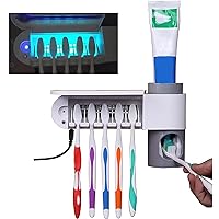 2 In 1 UV Toothbrush Sterilizer Toothbrush Holder Automatic Toothpaste Disp CWI 
