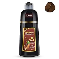 Instant Coffee Hair Dye Shampoo Hair Color Shampoo for Women & Men 3 in 1- Herbal Ingredients Coloring Shampoo in Minutes 500ML