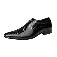 Men's Leather Lined Dress Oxfords Shoes Business Leather Shoes Fashion Retro Casual Solid Color Set Leather Formal Shoes for Men