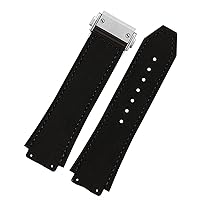 For Hublot Watch Strap 26 * 19mm，Suitable For BIG BANG Watch Band Replacement Parts，Stainless Steel Buckle Men's New Leather Rubber Watch Strap 26 * 19mm
