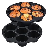 Silicone Muffin Pan for Air Fryer,Oven,Instant Pot 8.4inch Reusable BPA Free Silicone Baking Molds 2-Pack