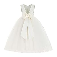 ekidsbridal V-Back Satin Formal Flower Girl Dress Girls Dresses for Wedding Guest 219T 2