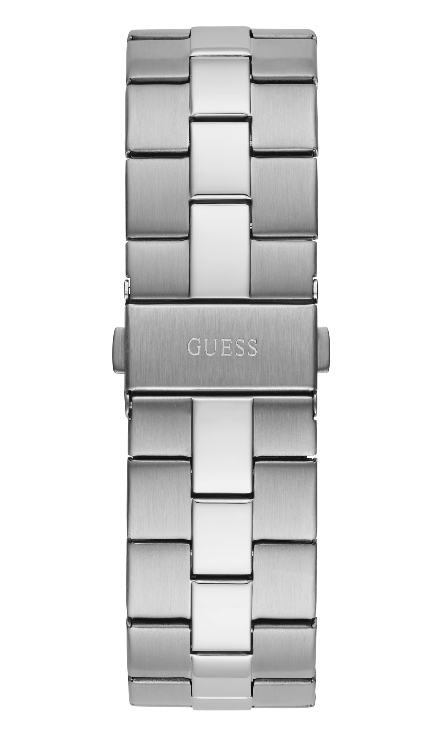 GUESS Men's 42mm Watch - Silver Tone Strap Blue Dial Silver Tone Case