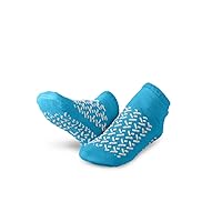 Medline Double-Tread Terry Patient Slippers, Large, Blue (Pack of 48)