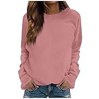 Going Out Tops for Women,Women's Long Sleeve T-Shirt Crew Neck 2023 Cotton Fall Tunic Top Ladies Fit Shirt Basic Cute T-Shirt