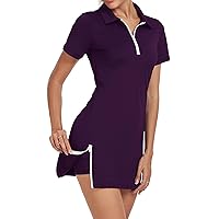 Womens Two Piece Tennis Golf Dress Active Athletic Exercise Sports Wear Dresses for Women with Pocket Separate Shorts