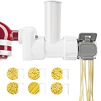 Pasta Attachment for Kitchenaid Stand Mixer with 6 Different Shapes Pasta Press Outlet,Durable 6-in-1 Pasta Extruder for Kitchenaid Mixer