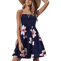 Tube Dress for Womens Summer Beach Casual Strapless Boho Smocked Cover Ups Dress
