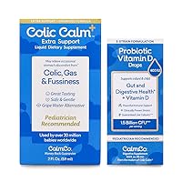 Colic Calm Plus Liquid Dietary Supplement Gripe Water, 60 ml + Gas Drops for Babies, Constipation & Colic Relief for Newborns & Up, Baby Probiotic Drops for Gut & Digestive Health, 0.5 fl oz