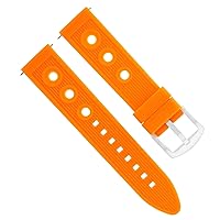 Ewatchparts 18MM SILICONE RUBBER DIVER WATCH BAND STRAP COMPATIBLE WITH OMEGA SEAMASTER MIDSIZE ORANGE