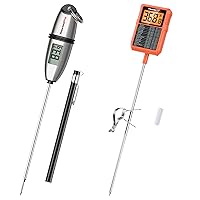 ThermoPro TP510 Waterproof Digital Candy Thermometer with Pot Clip+ThermoPro TP-02S Instant Read Digital Meat Thermometer for Cooking