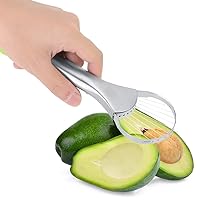 2 in 1 Avocado Cutter,Multifunctional Kitchen Fruit Avocado Cutter, Avocado Pit Remover Peeler, Core Separator Knife Tool, Stainless Steel Avocado Slicer and Pitter Tool