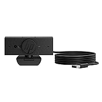 HP 620 FHD Webcam - 1080p 30 FPS - Focus & Color, Backlight Correction - Dual Noise-Reducing Mics - Adjustable Swivel/Tilt - Windows Hello, Zoom Certified, & Privacy Cover (6Y7L2AA#ABL)