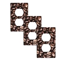 3 PCs Outlet Covers Decorative Wall Plates for Electrical Outlets 4.5 X 2.76 in Duplex Light Switch Cover Plate Home Decor New Apartment Essentials - Funny Roasted Coffee Beans